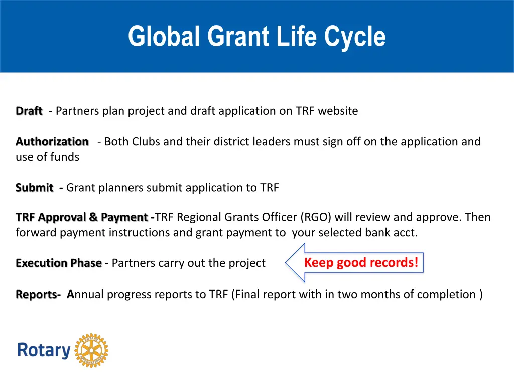 global grant life cycle