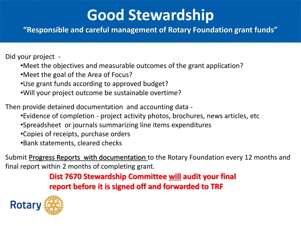 good stewardship