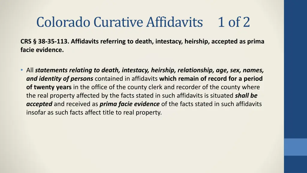 colorado curative affidavits 1 of 2