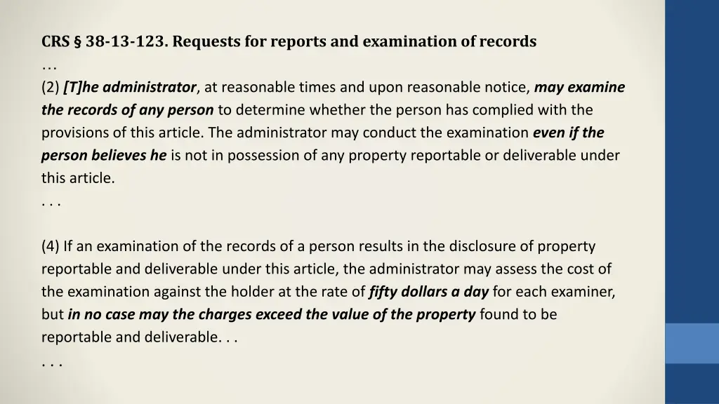 crs 38 13 123 requests for reports