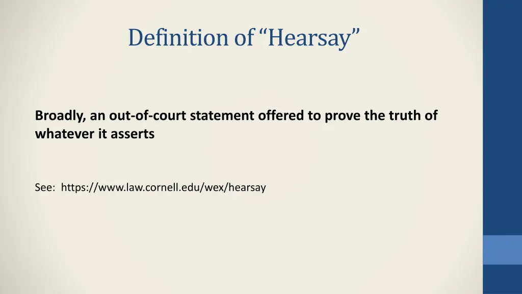 definition of hearsay