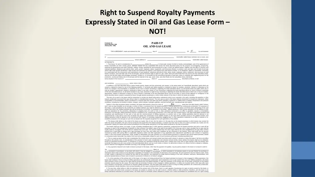 right to suspend royalty payments expressly