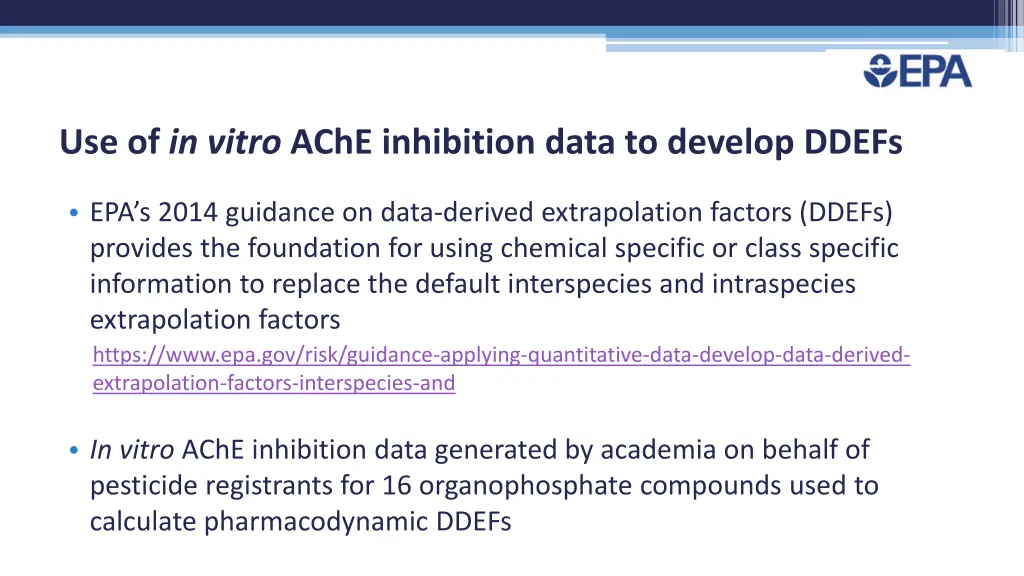 use of in vitro ache inhibition data to develop