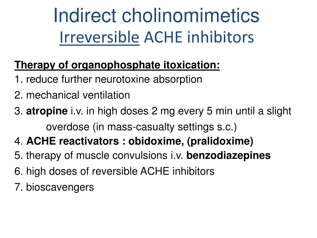 indirect cholinomimetics 1