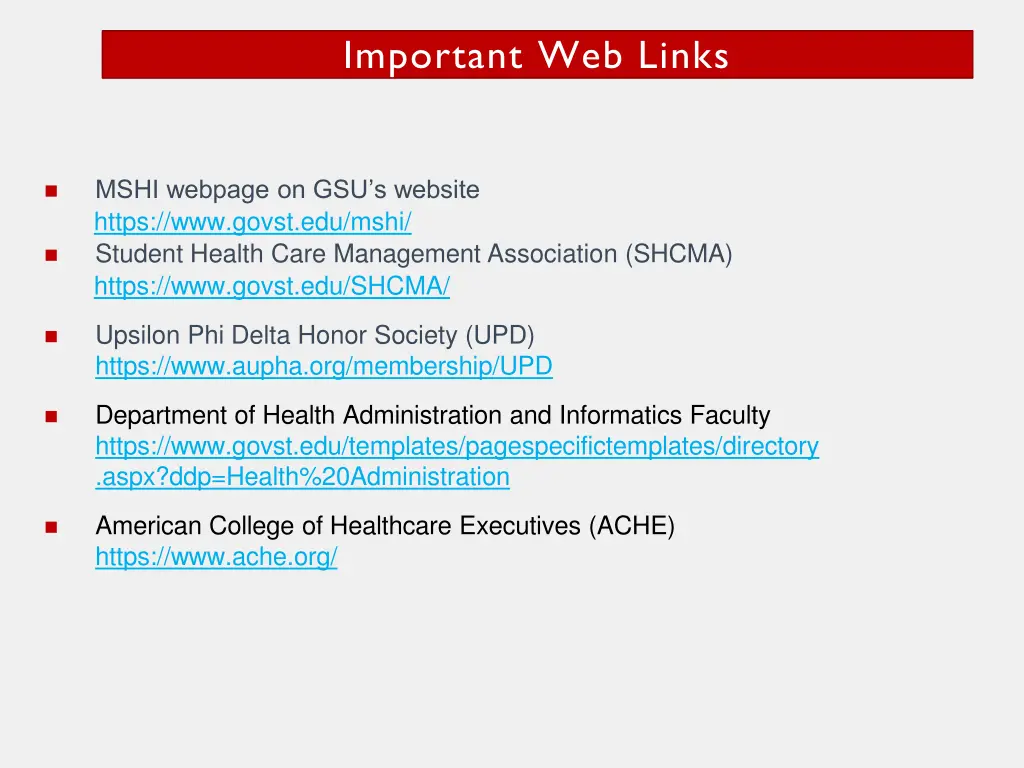 important web links