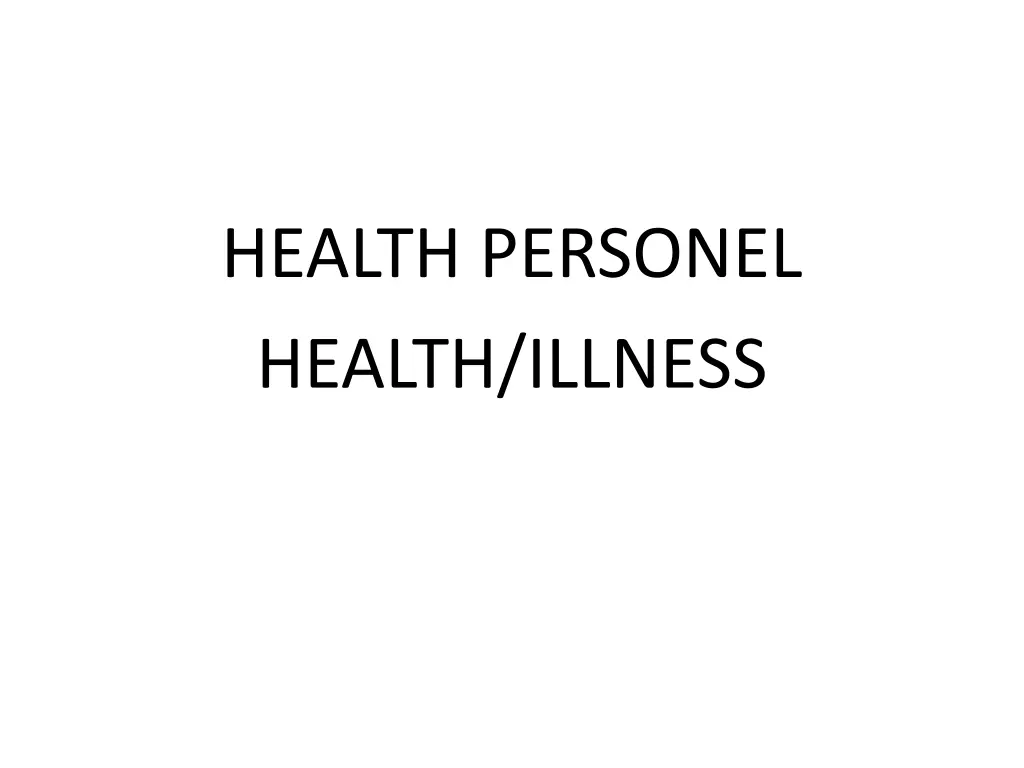 health personel health illness