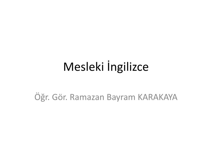 mesleki ngilizce