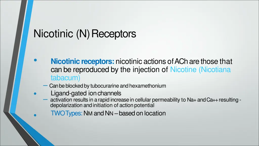 nicotinic n receptors