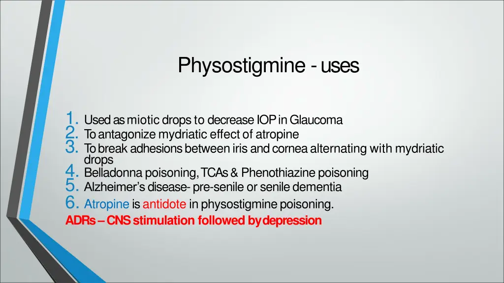 physostigmine uses