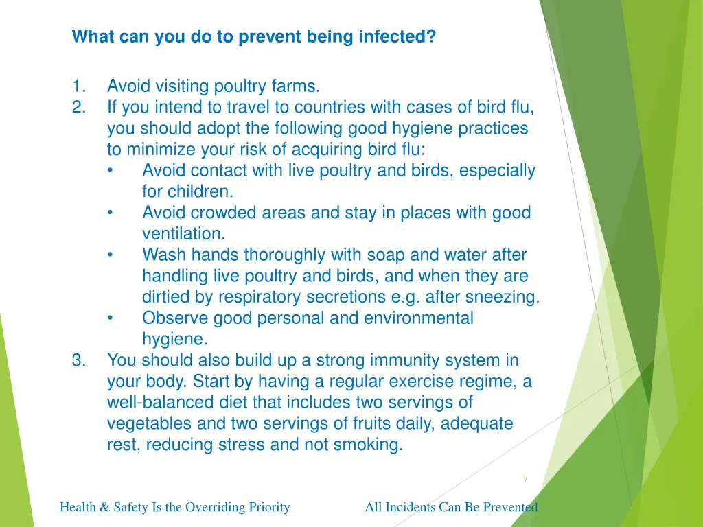 what can you do to prevent being infected