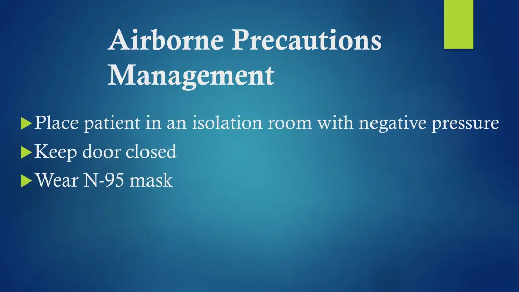 airborne precautions management