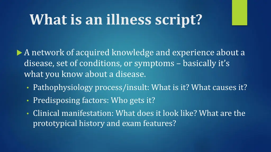 what is an illness script