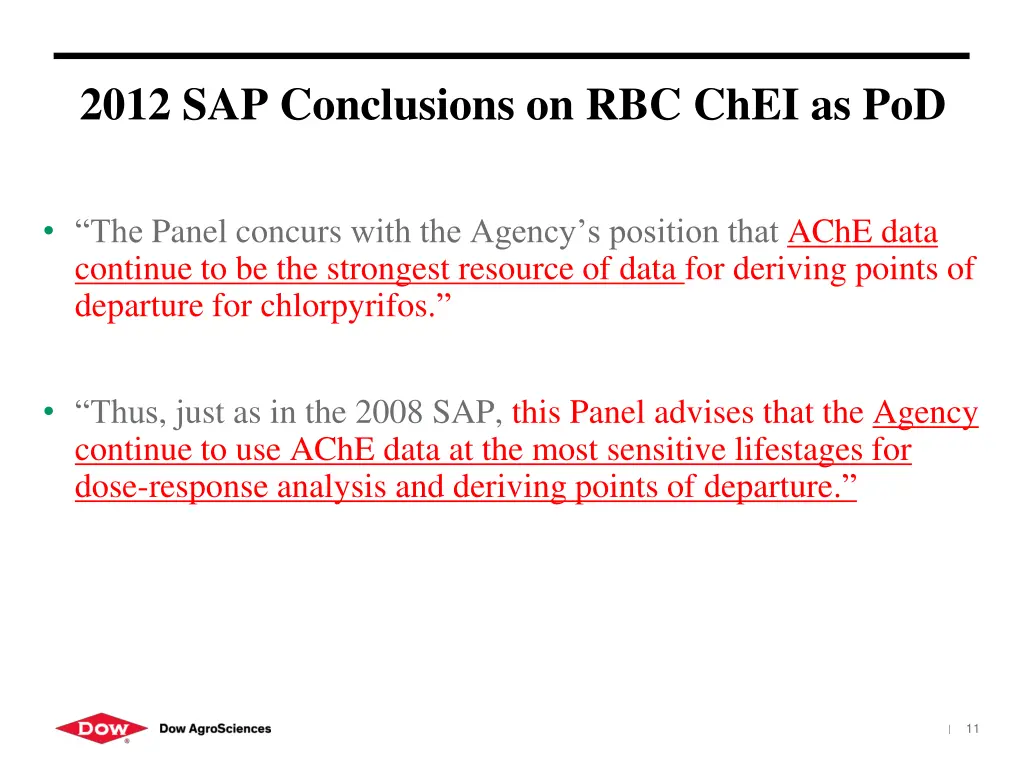 2012 sap conclusions on rbc chei as pod