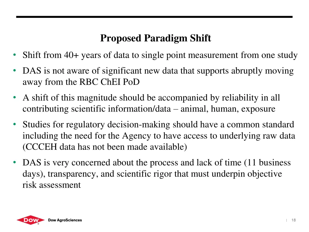 proposed paradigm shift