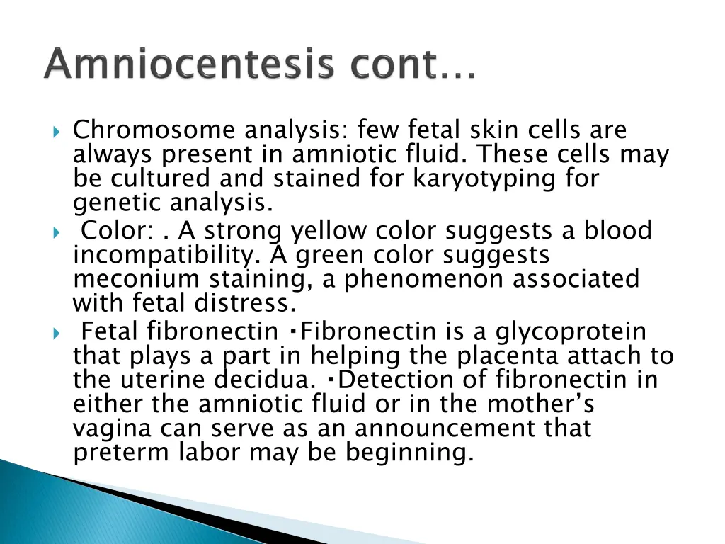 chromosome analysis few fetal skin cells