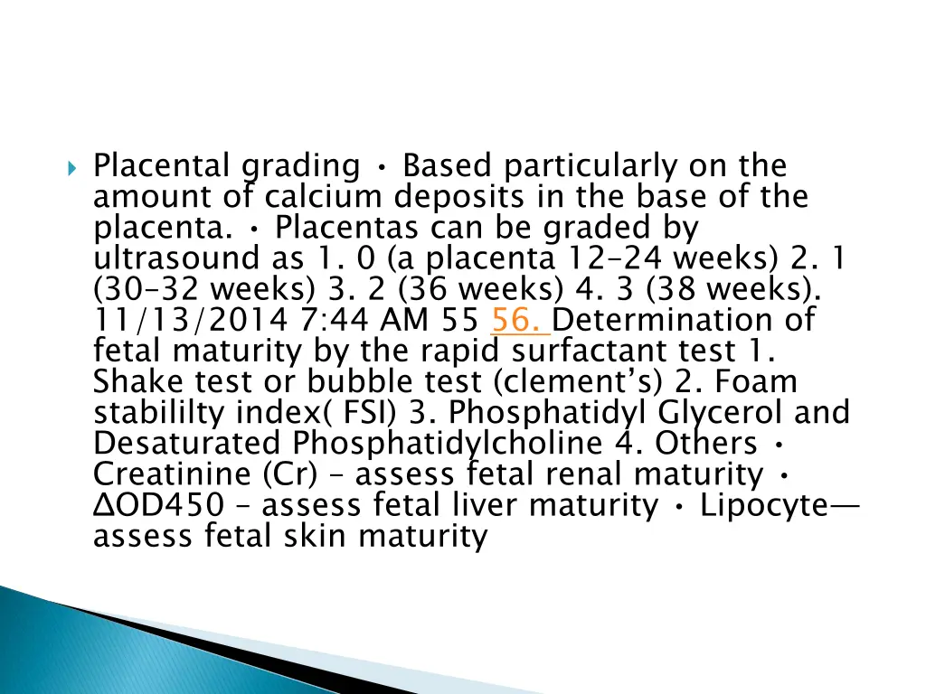 placental grading based particularly