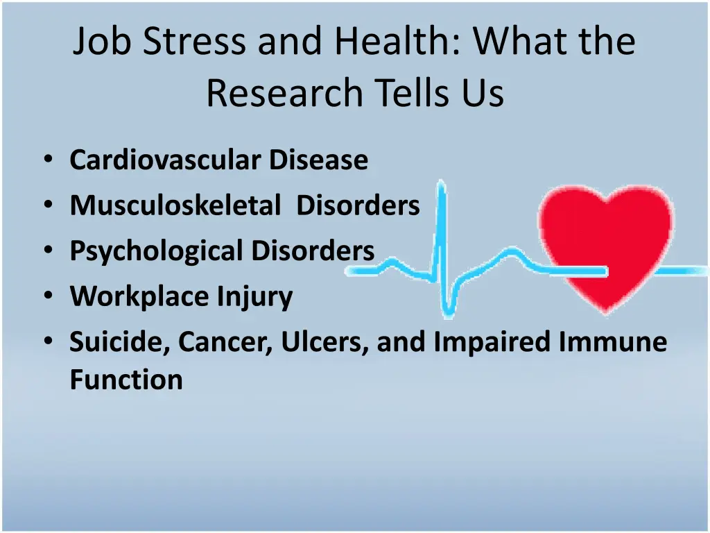 job stress and health what the research tells us