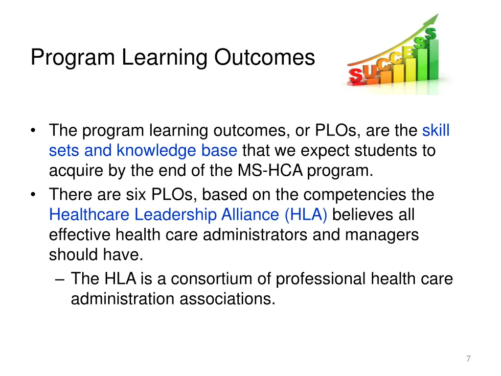 program learning outcomes