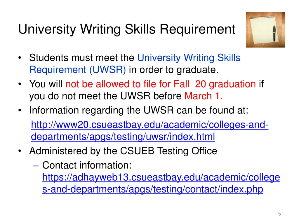 university writing skills requirement