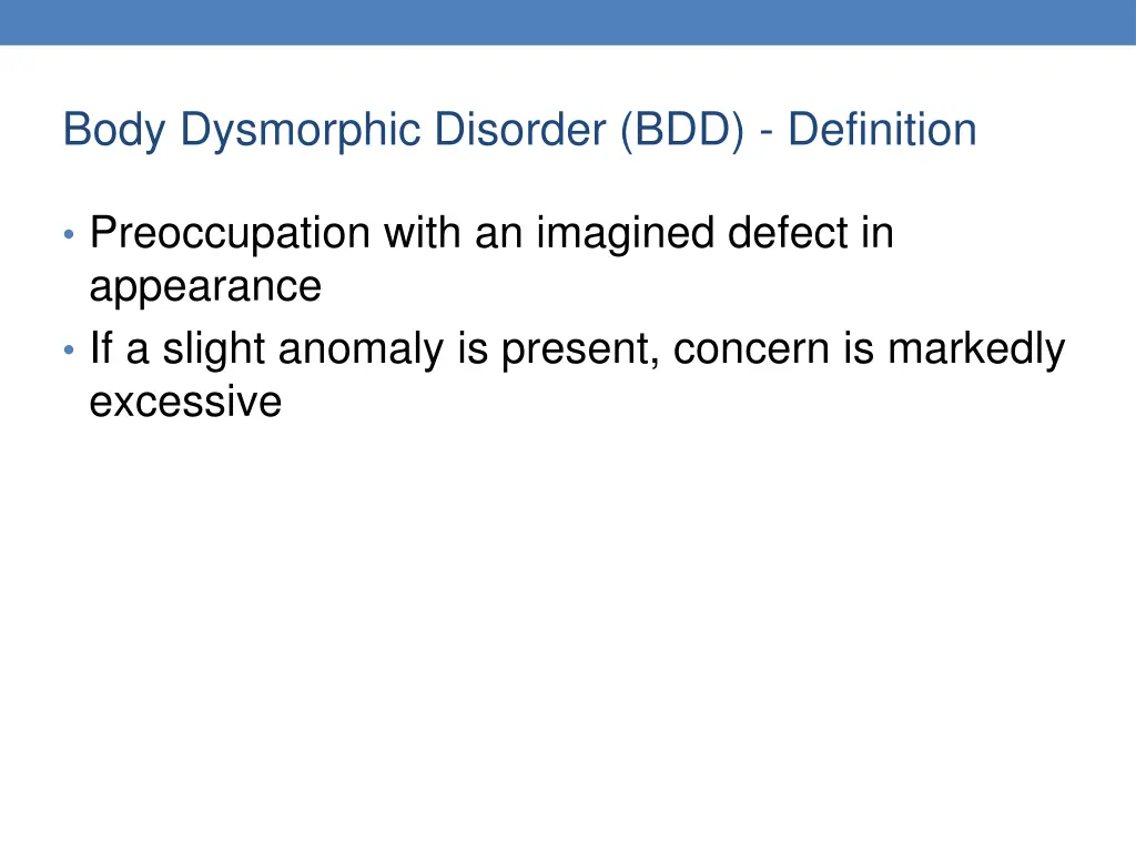 body dysmorphic disorder bdd definition