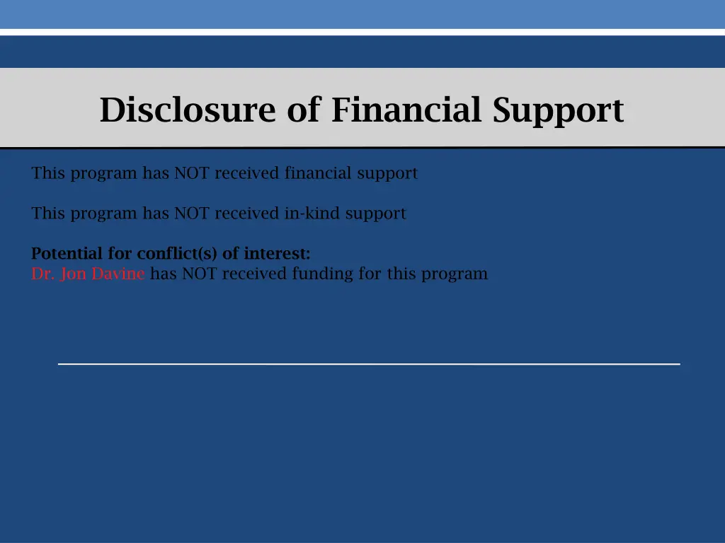 disclosure of financial support