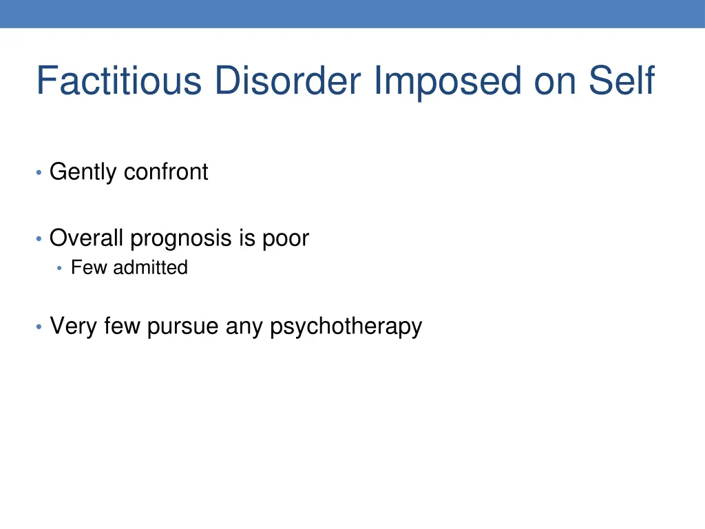 factitious disorder imposed on self 1