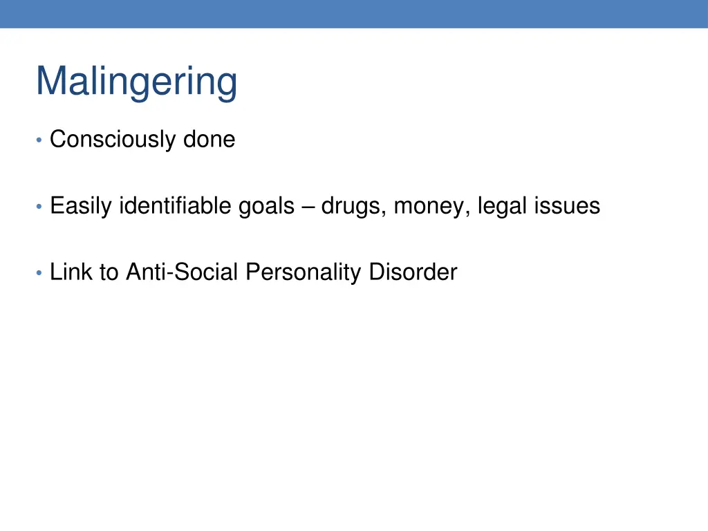 malingering