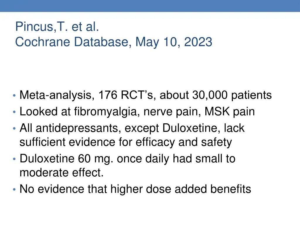 pincus t et al cochrane database may 10 2023