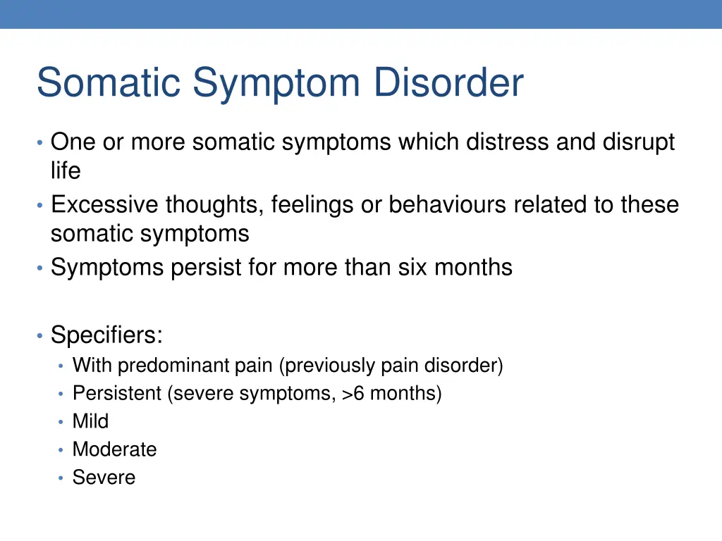 somatic symptom disorder