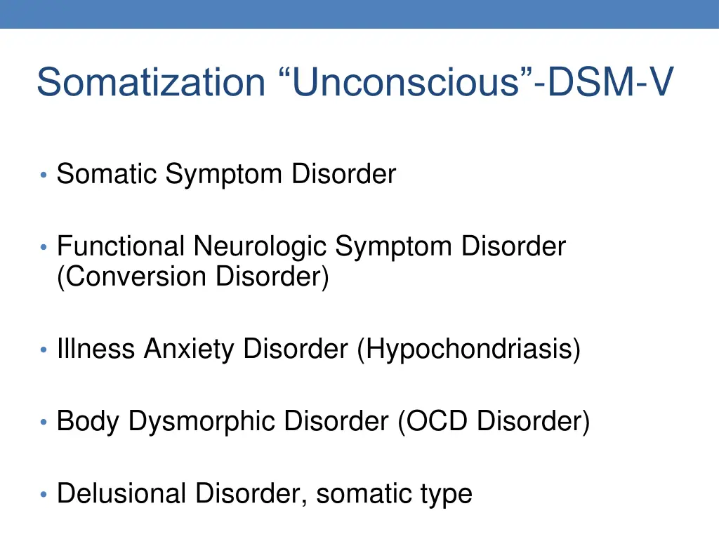 somatization unconscious dsm v