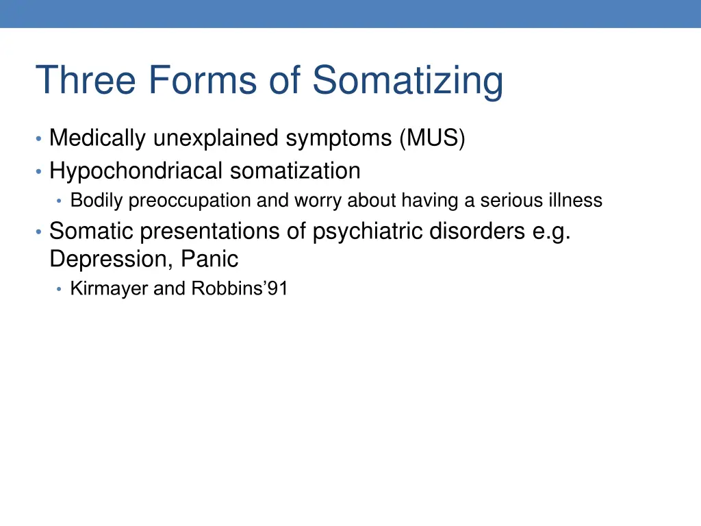 three forms of somatizing