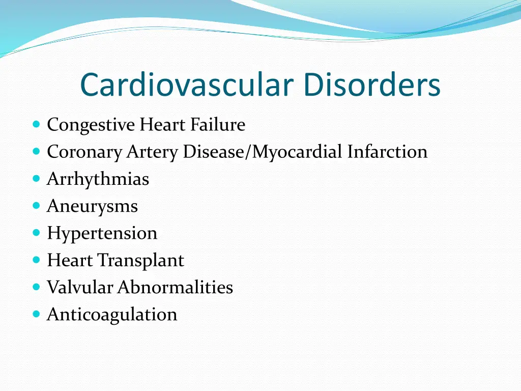 cardiovascular disorders