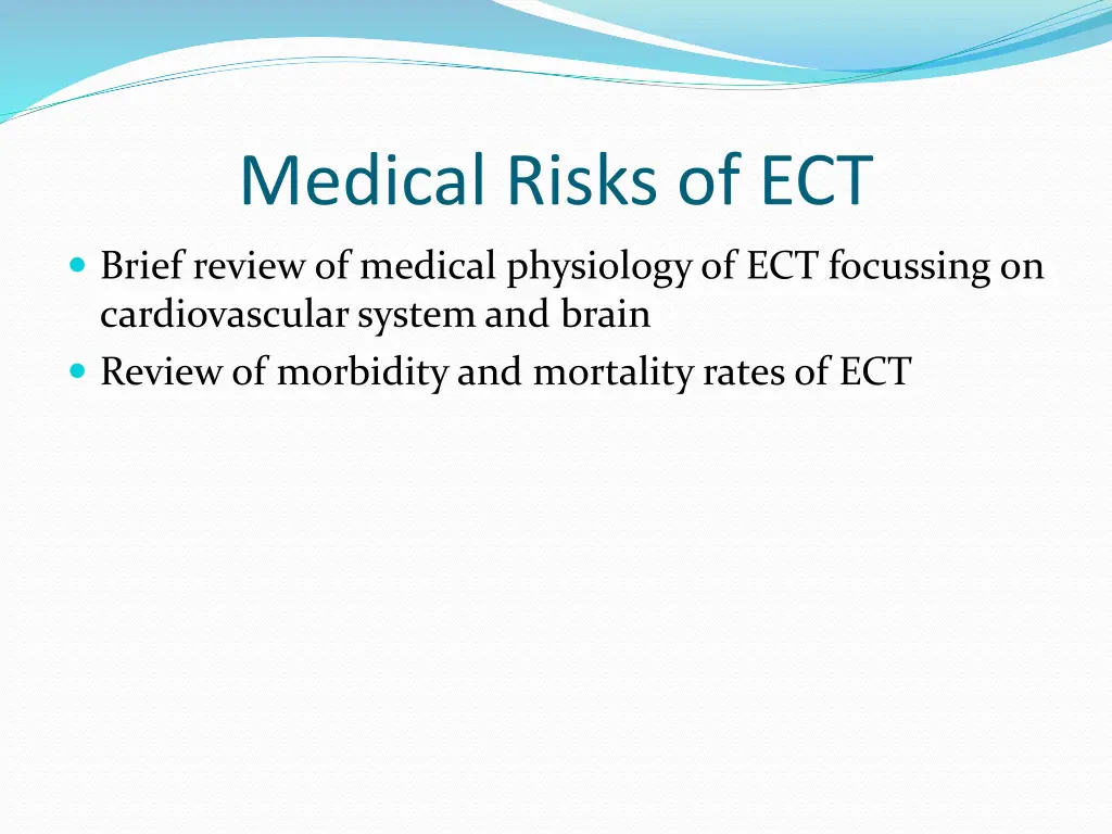 medical risks of ect