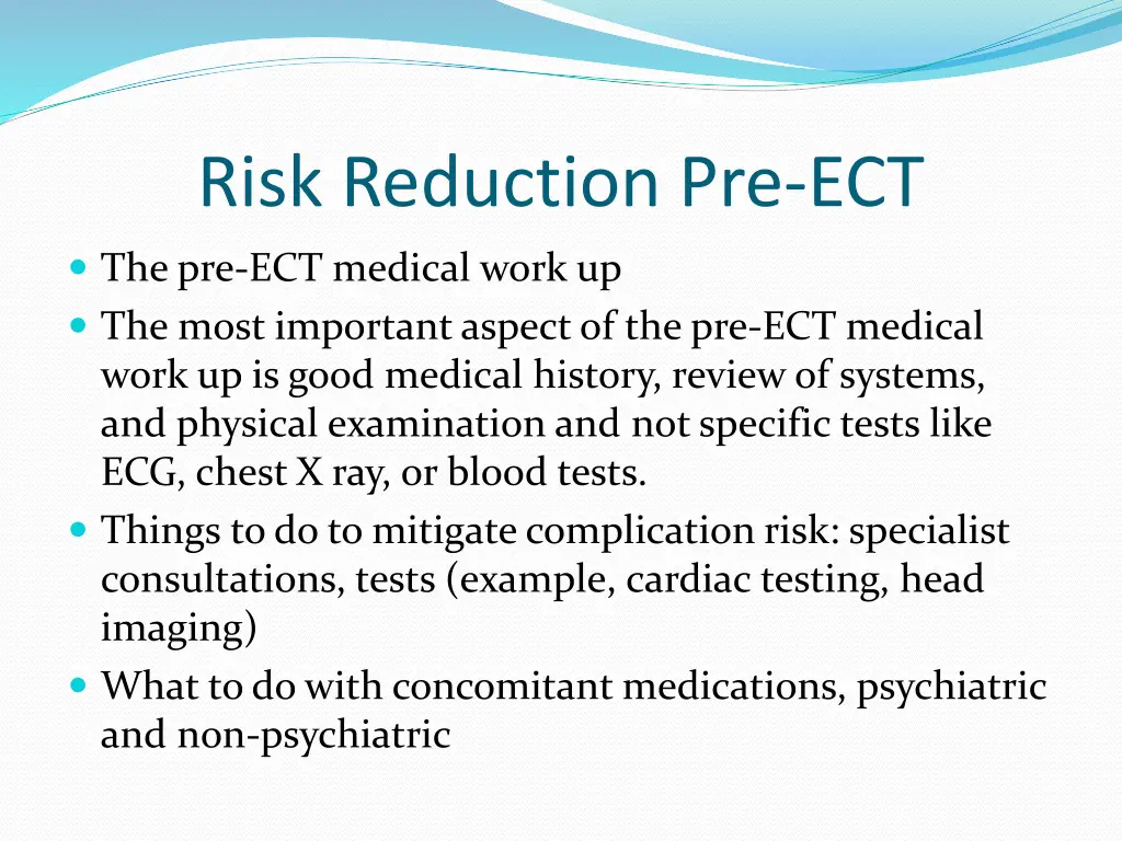 risk reduction pre ect