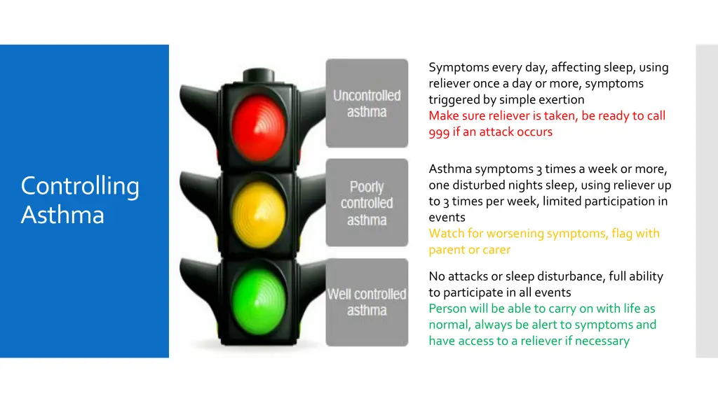 symptoms every day affecting sleep using reliever