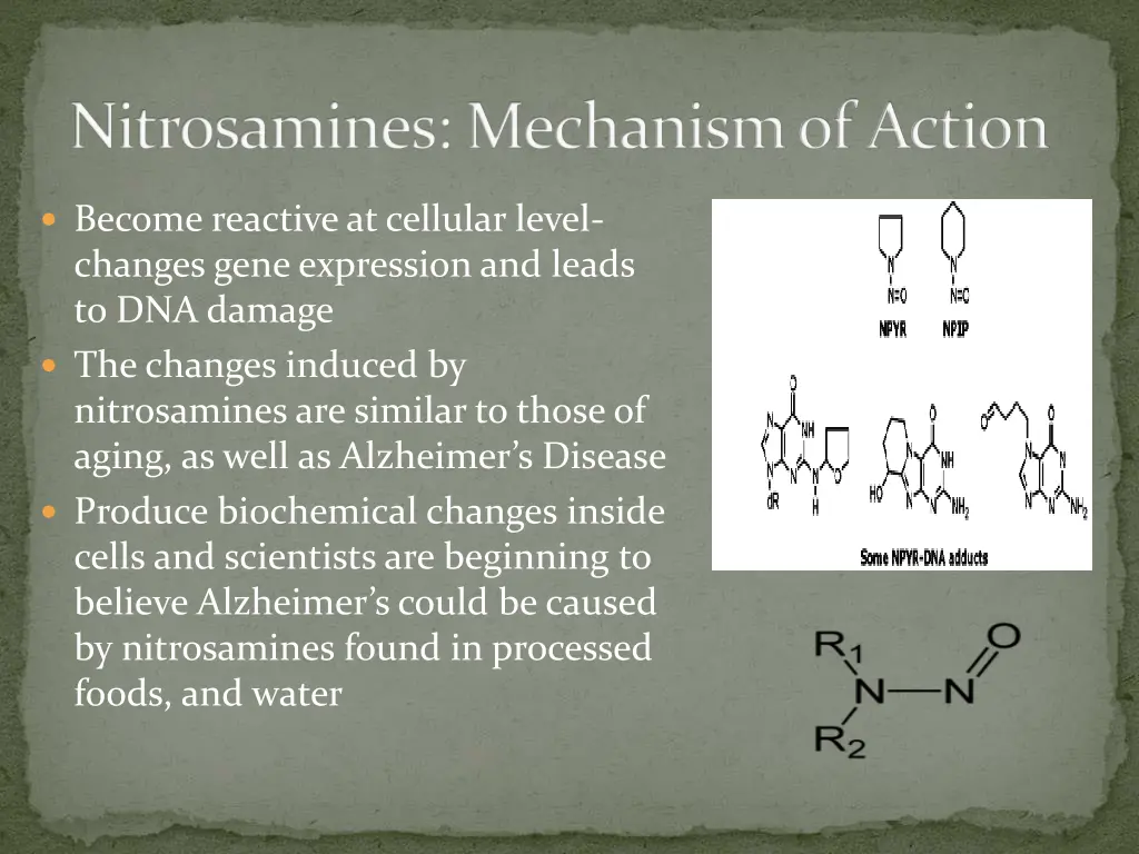 nitrosamines mechanism of action