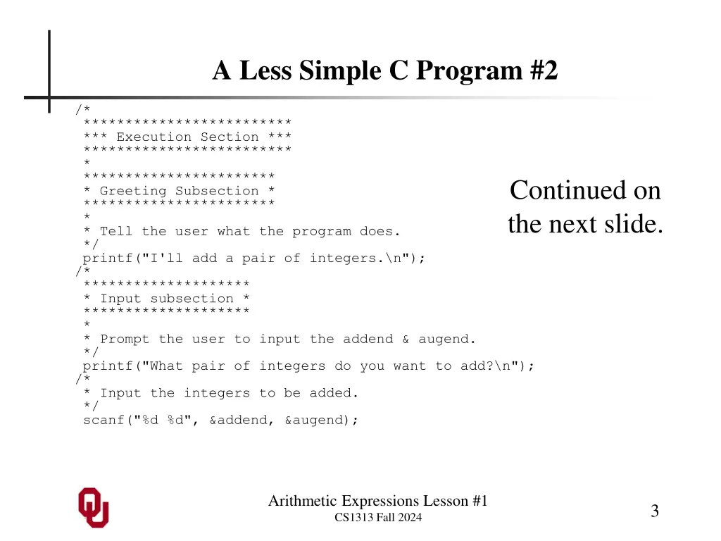 a less simple c program 2