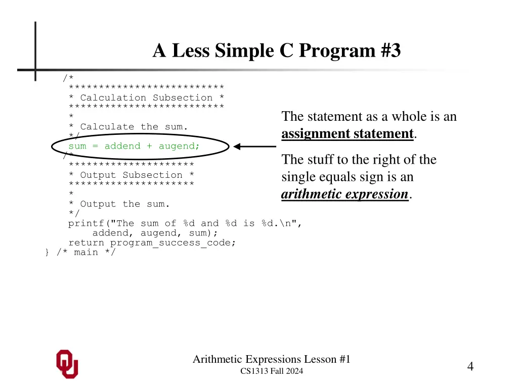 a less simple c program 3