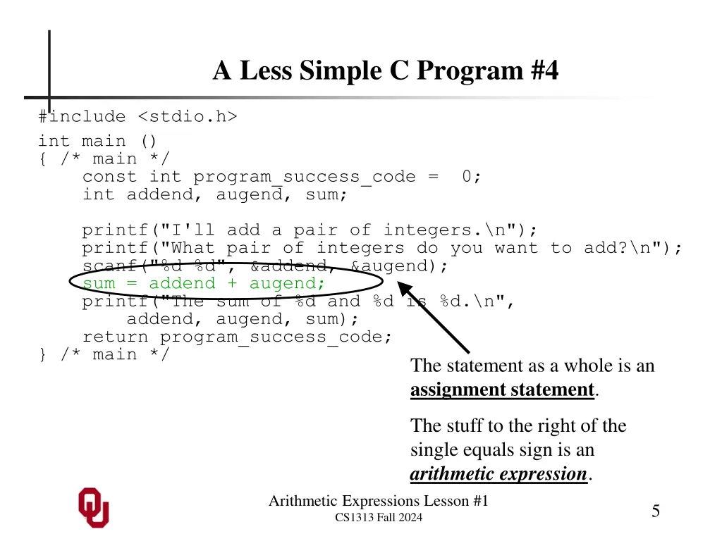 a less simple c program 4