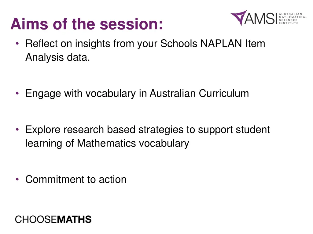 aims of the session