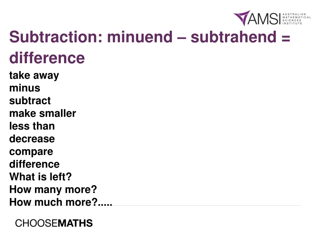 subtraction minuend subtrahend difference take