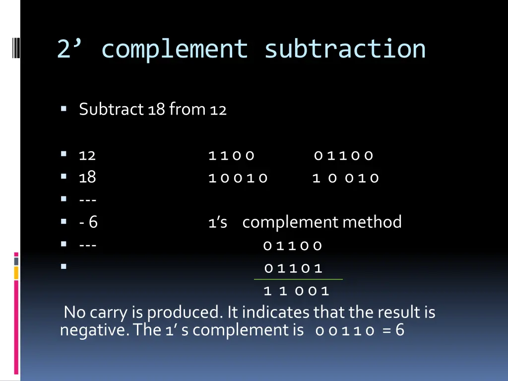 2 complement subtraction