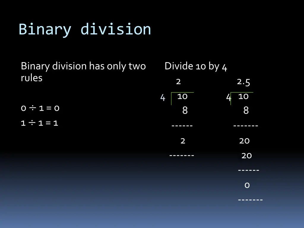 binary division