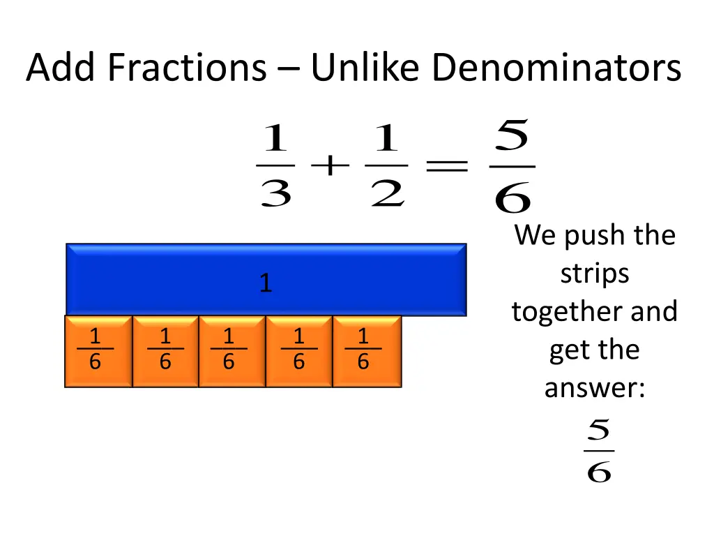 add fractions unlike denominators 1 3 3