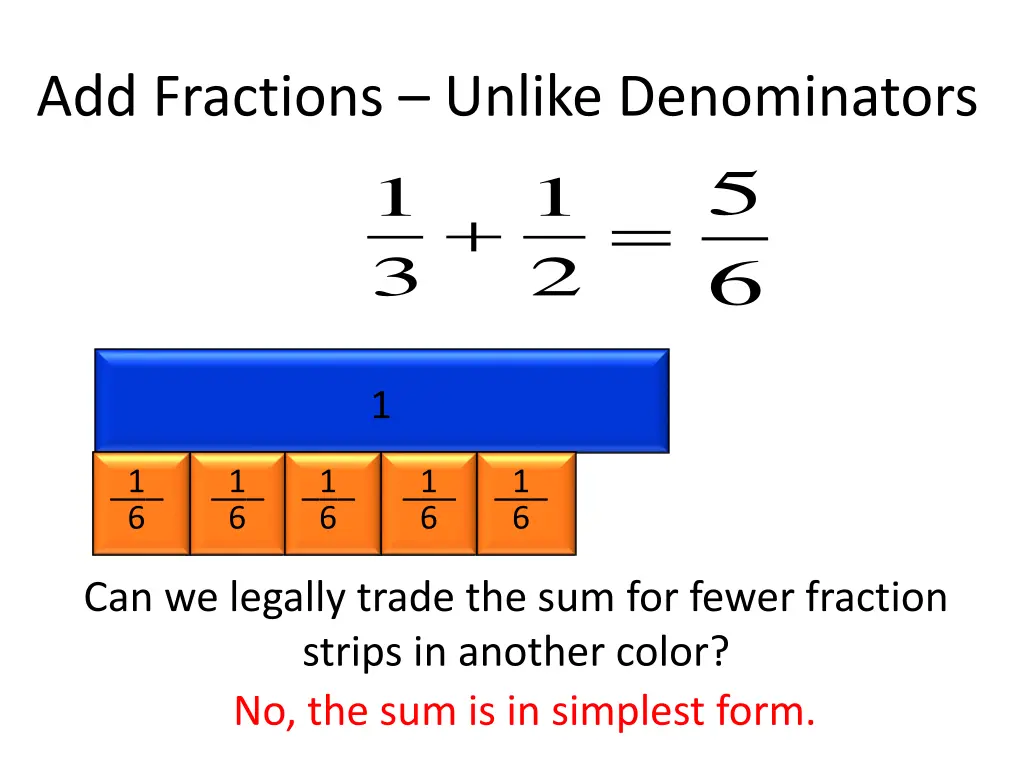 add fractions unlike denominators 1 3 4