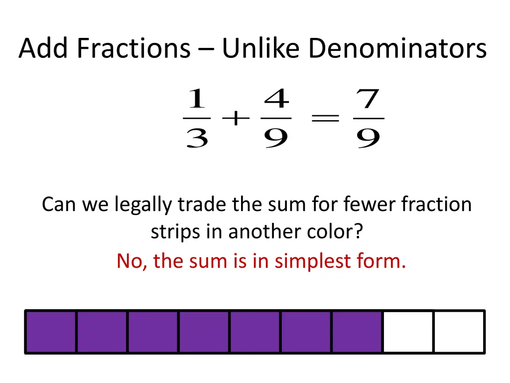 add fractions unlike denominators 1 3 6