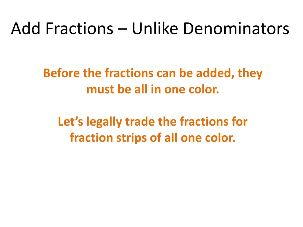 add fractions unlike denominators 1