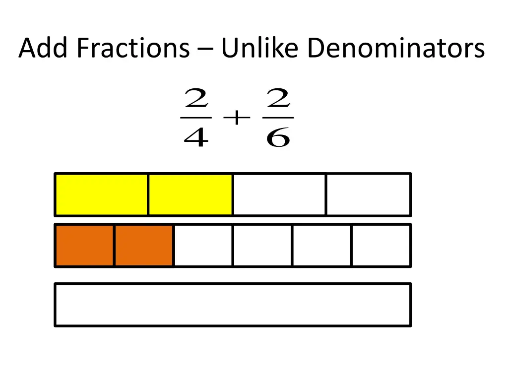 add fractions unlike denominators 2 4