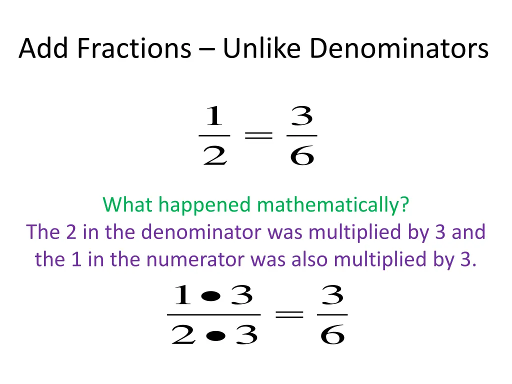 add fractions unlike denominators 5