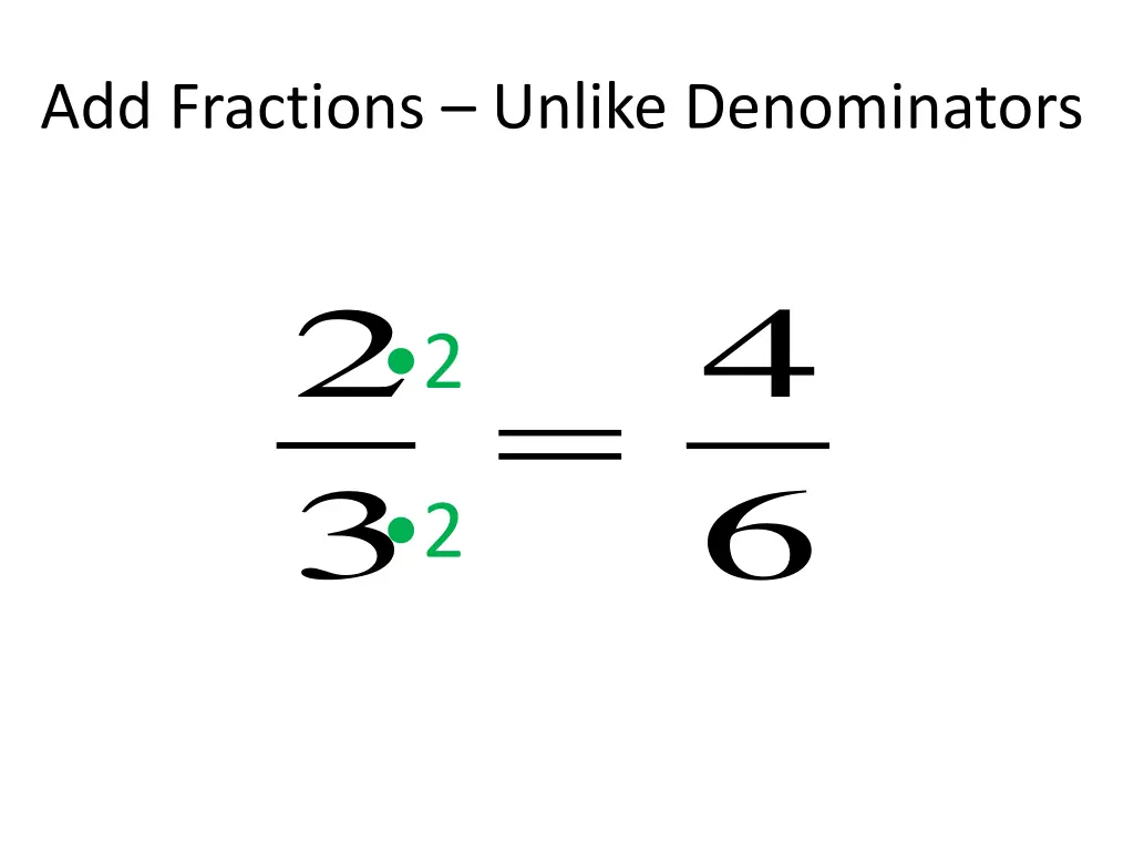 add fractions unlike denominators 6